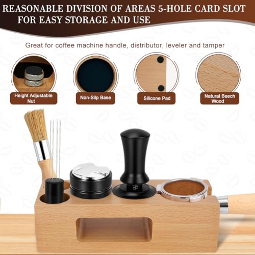 5 Pack Espresso Tamper Set 51mm with Espresso Tamping Station