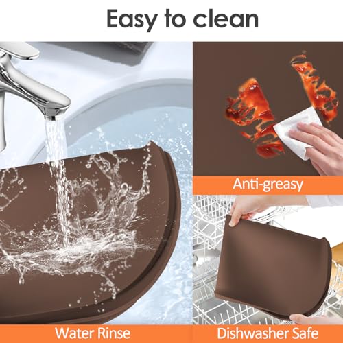 Silicone Coffee Maker Mat with Lip for Countertops
