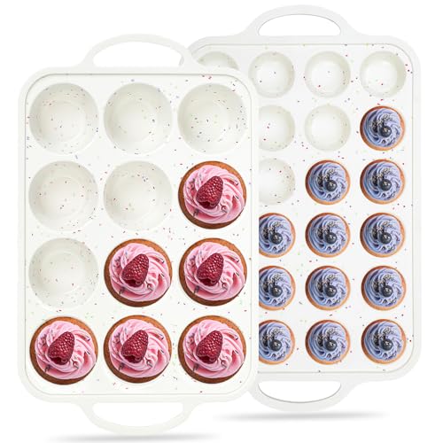 2 Pcs Silicone Muffin Pans for Baking (2 Count)