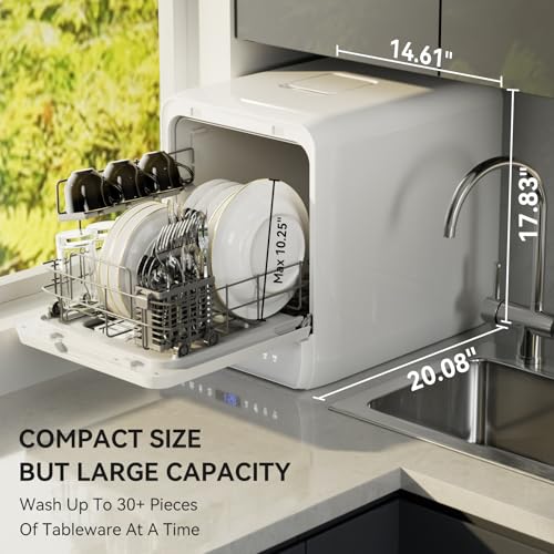 Slim Countertop Portable Dishwasher for Small Spaces