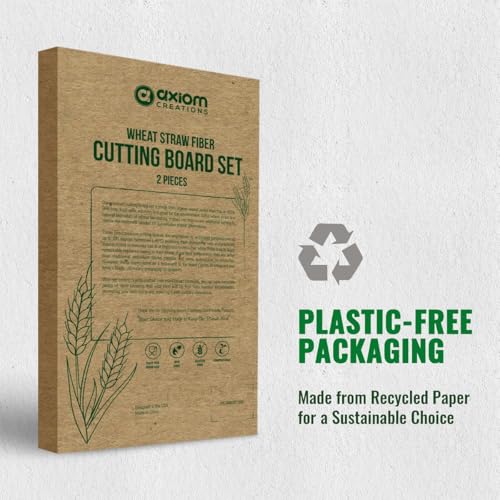 2 Piece Reversible Cutting Board Set Made with Natural Wheat Straw Fiber (2 Count)