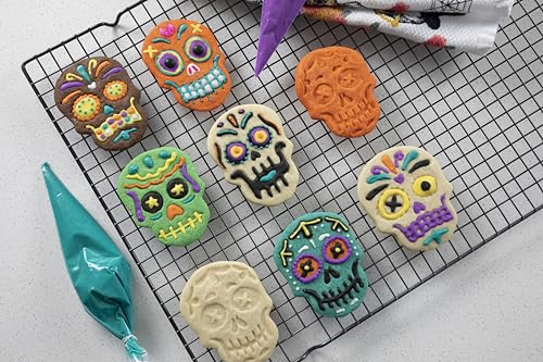 Spectrum Day of the Dead Cookie Cutter Skull Stamps Galletas Dia De Los Muertos Cookie Kit for Baking Decorating Skull Sugar Cookies