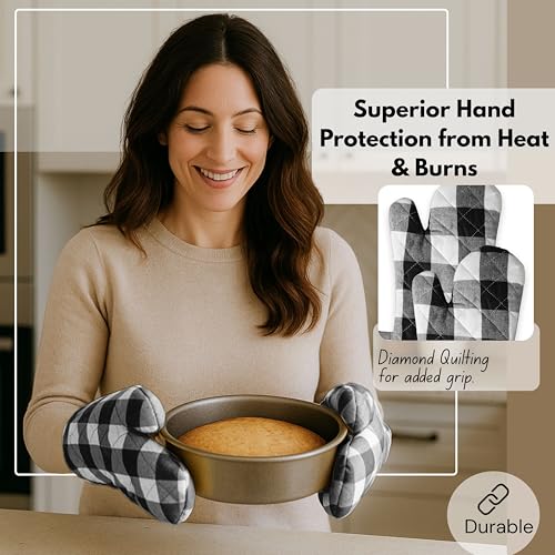 Buffalo Plaid Check Oven Mitts and Pot Holders Set of 4 (4 Count)
