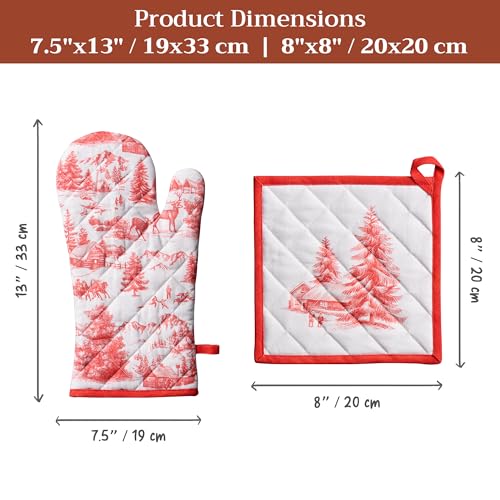 100% Cotton Oven Mitt & Pot Holder Set (2 Count)