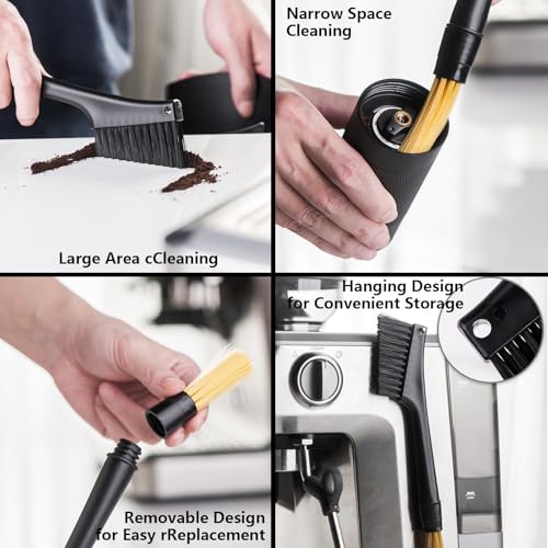 Espresso Coffee Machine Cleaning Brush Kit with Portafilter Cleaning Disc