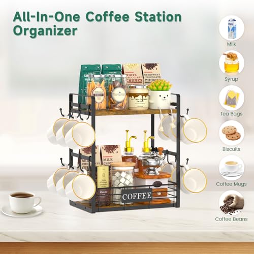 Coffee Mug Cup Holder Tree Bar Station Organizer