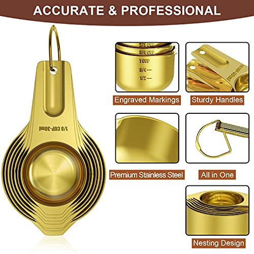Gold Measuring Cups & Spoons Set of 21