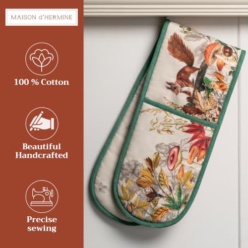 Double Oven Mitts 100% Cotton Double Oven Glove