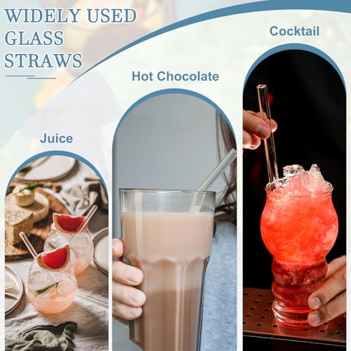 4 Pcs Reusable Glass Drinking Straws (4 Count)