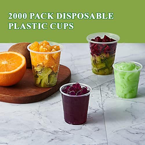 2000 Pack 3 OZ Clear Small Disposable Plastic Shot Cups for Bathroom (2000 Count)