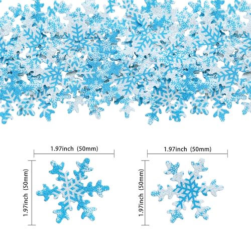 50Pcs Pink Edible Cupcake Cake Toppers Snowflake Cake Decorations for Christmas Winter Frozen Theme Party Supply Decoration Multi (50 Count)