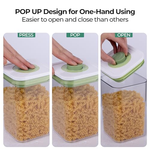 Pop Airtight Food Storage Containers with Date Recording Lids (7 Count)