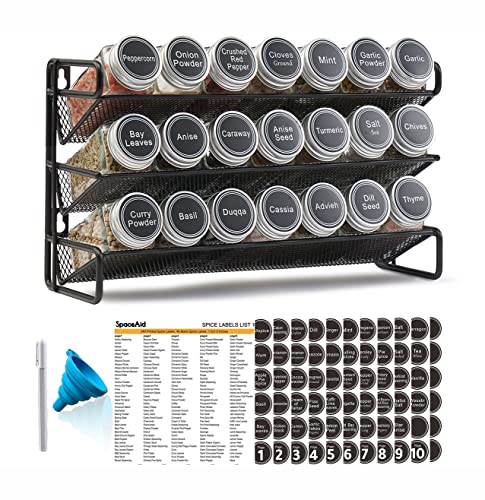 Spice Rack Organizer with 21 Spice Jars