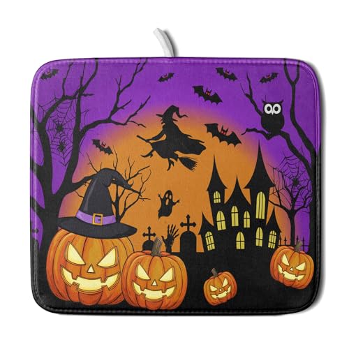 Happy Halloween Pumpkin Dish Drying Mat for Kitchen Counter