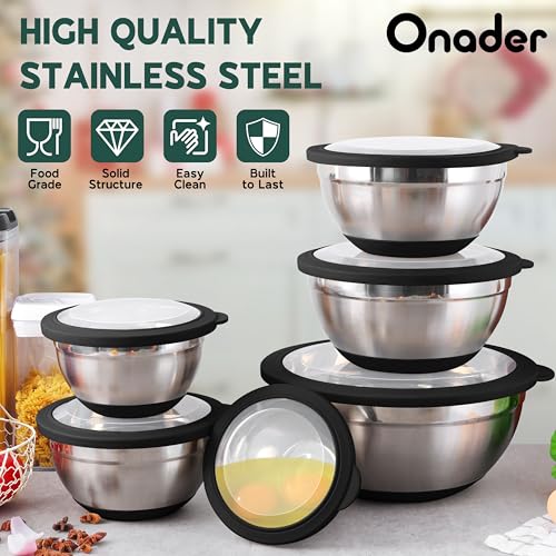 Mixing Bowls with Lids Set of 6 for Kitchen (9 Count)