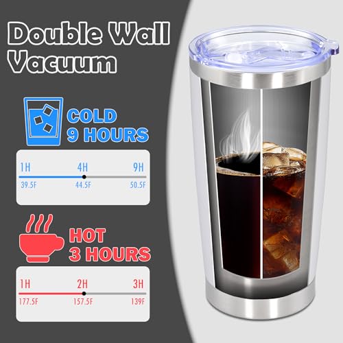 20oz Tumbler Stainless Steel Tumbler Coffee Tumbler with Lid White