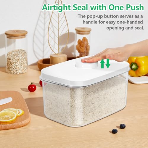 Airtight 12 Lbs Flour Sugar Storage Containers 6.34 Qt Rice Holder BPA Free