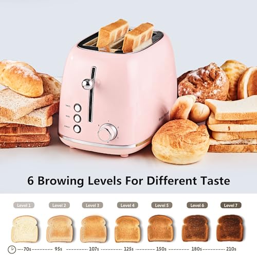 2 Slice Toaster Retro Stainless Steel with Bagel (2 Count)