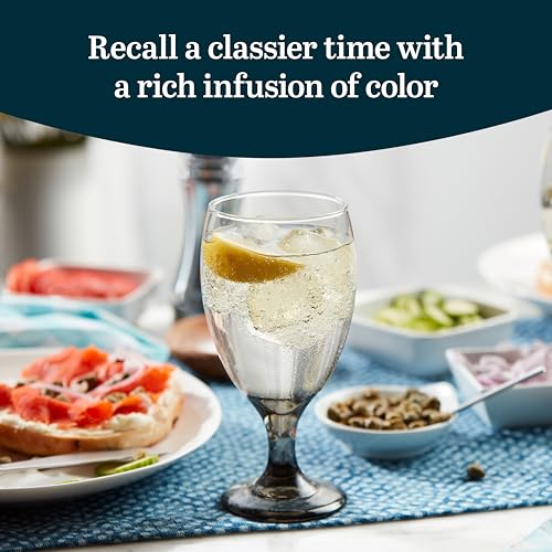 Classic Smoke Goblet Beverage Glasses (6 Count)