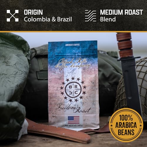 Black Rifle Coffee Medium Roast Ground Coffee Freedom Roast 12 oz (12 Ounce)