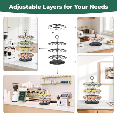 K Cup Holder Coffee Pod Organizer Carousel for Countertop