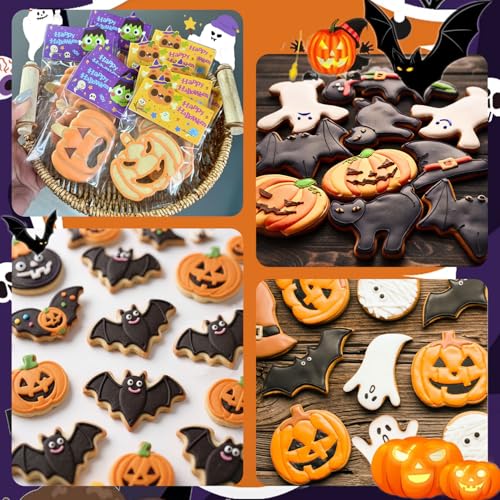 5 PIECE Halloween Cookie Cutters Set Stainless Steel cookie cutter molds Pumpkin (5 Count)