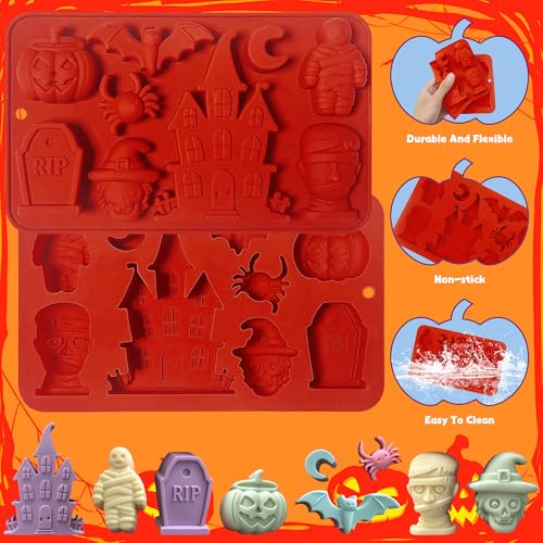 2pcs Halloween Molds Silicone for Chocolate (2 Count)