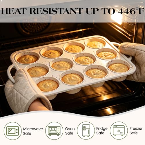 2 Pcs Silicone Muffin Pans for Baking (2 Count)