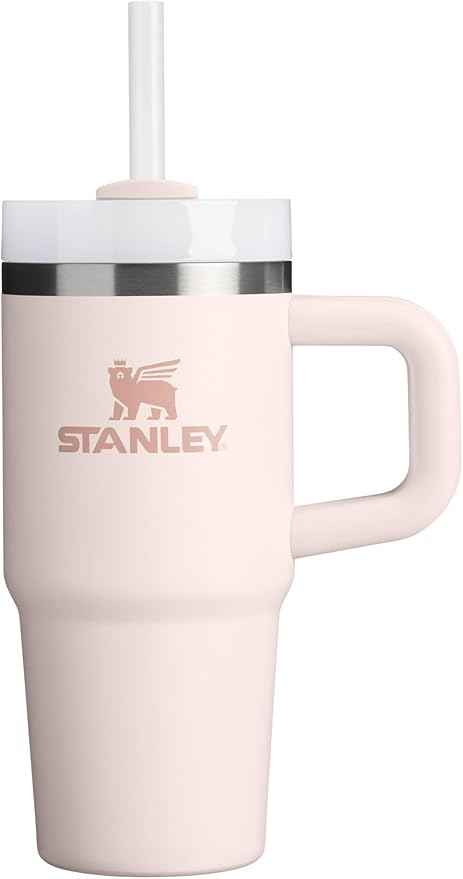 STANLEY Quencher H2.0 Tumbler with Handle and Straw 14 oz | Flowstate 3-Position Lid | Cup Holder Compatible for Travel | Insulated Stainless Steel Cup | BPA-Free | Rose Quartz 2.0