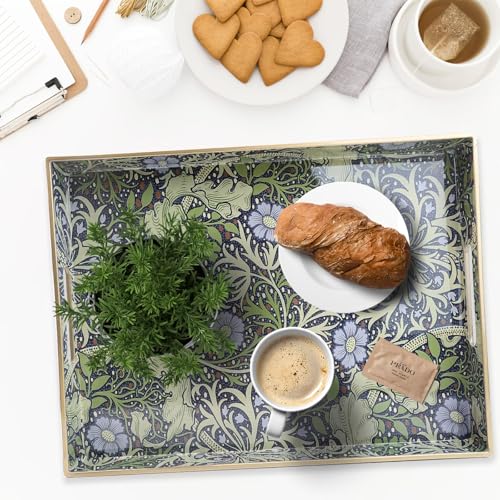 Plastic Serving Tray with Handles for Coffee Table