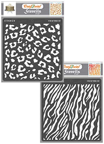 2 Pcs Reusable Animal Print Stencils (2 Count)