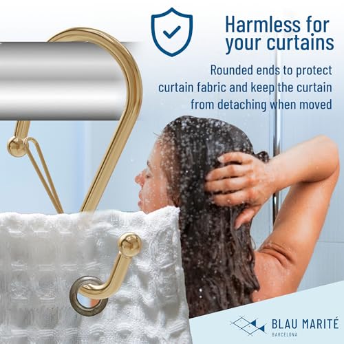 12 Decorative Metal Shower Curtain Hooks (12 Count)