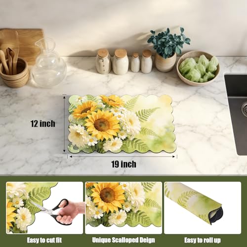 Scalloped Dish Drying Mats for Kitchen Counter