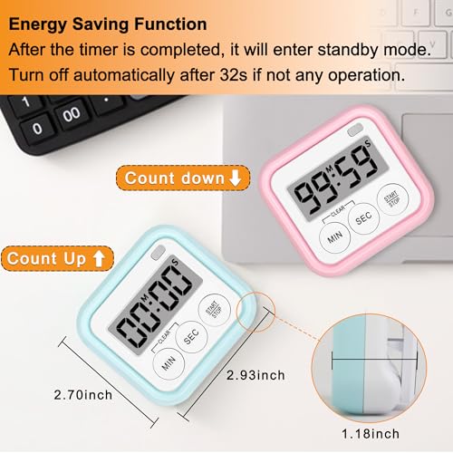 Timer Kitchen Timers for Cooking Classroom Timer for Kids Teachers Magnetic Digital Timers 4 Pack (4 Count)