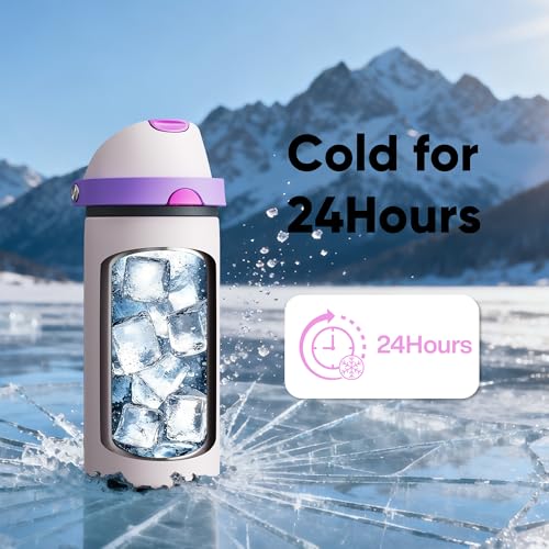 Insulated Water Bottle with Straw