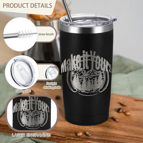 16 Pack Stainless Steel Tumbler Bulk Insulated Vacuum Travel Mug Powder Coated Coffee Mug Gift for Laser Engrave (16 Count)