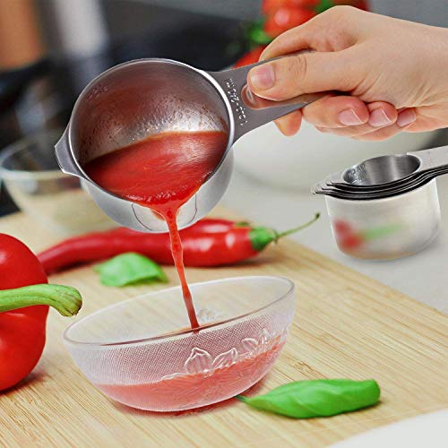 Measuring Cups Stainless Steel 7 Piece Stackable Set for Dry or Liquid Ingredients Measurement