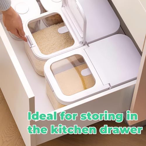 Rice Flour Storage Container with Automatic Flip