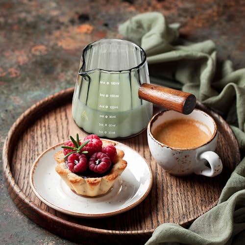 6 oz Grey Glass Measuring Cups with Spout