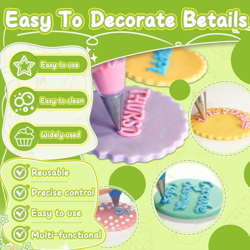 6 Pieces Round Stainless Steel Piping Tips Set (6 Count)