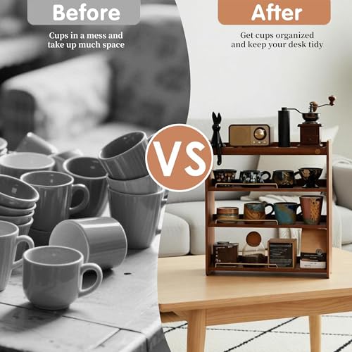 Walnut Wood Coffee Cup Rack