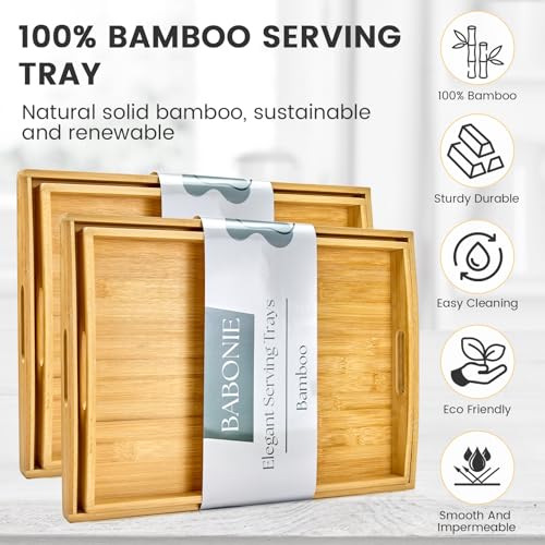 Bamboo Serving Tray Set of 4 (4 Count)