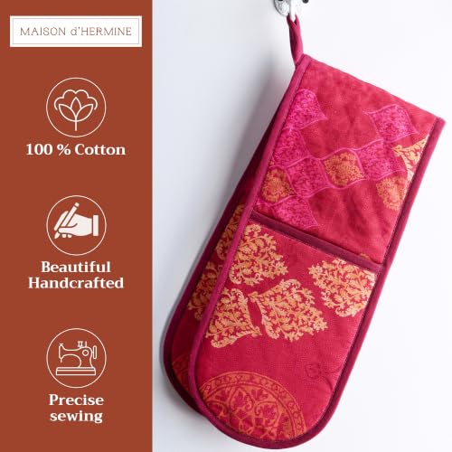 Double Oven Mitts 100% Cotton Double Oven Glove