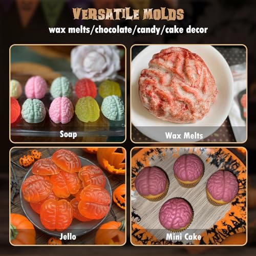 Halloween Brain Silicone Molds 2 Pack 6 Cavity