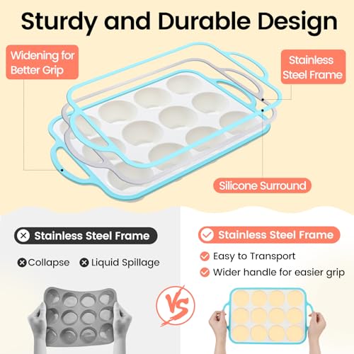 Silicone Muffin Pans for Baking 2 Pack