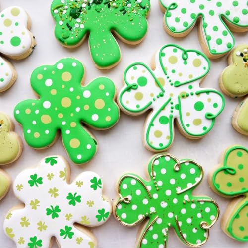 6in Shamrocks Cookie Stencils for Royal Icing (16 Count)