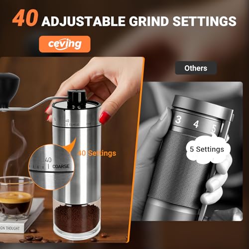 Mini Manual Coffee Grinder With 40 Adjustable Settings