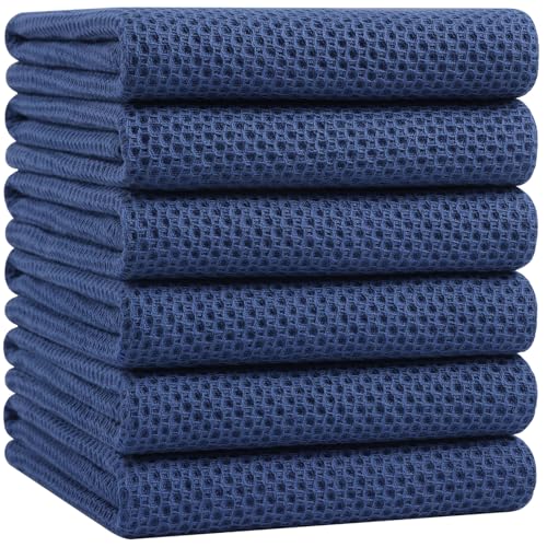 100% Cotton Oversized Waffle Weave Kitchen Towels 6 (6 Count)