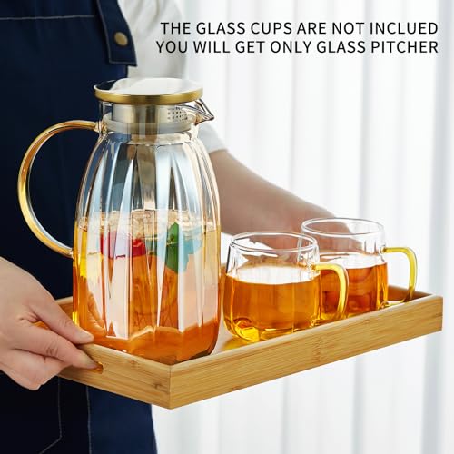 68OZ Glass Pitcher with Lid and Spout