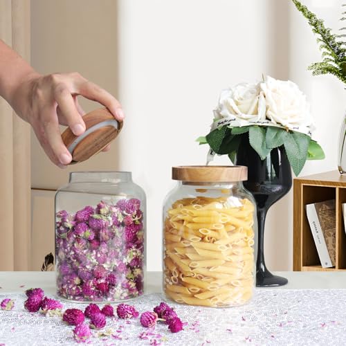 Glass Coffee Canister Glass Food Storage Jars With Airtight Lids Borosilicate Glass Coffee Canister Container for Coffee Beans & Grounds Tea Sugar Spices Kitchen